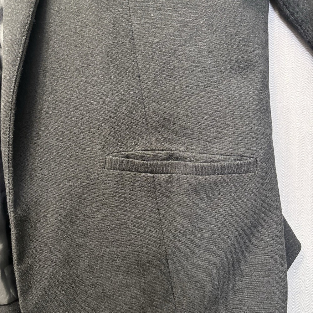 Sag Harbor Officecore Blazer Womens 16 Black Open Front Workwear Minimalist - Picture 9 of 12